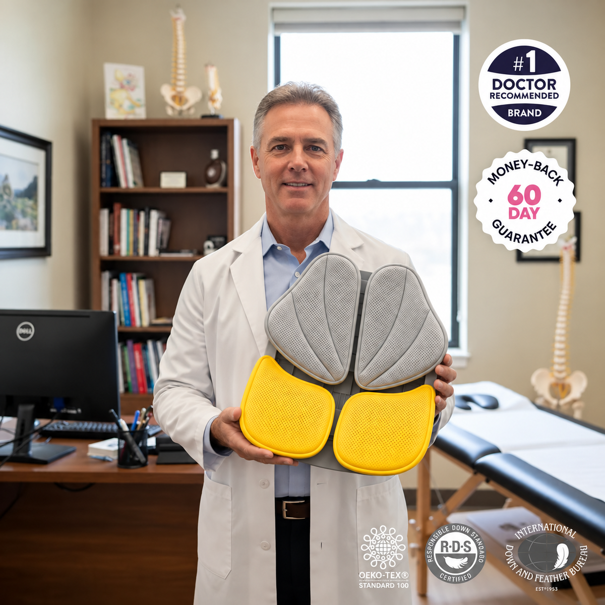 4-Panel Adjustable Lumbar Support