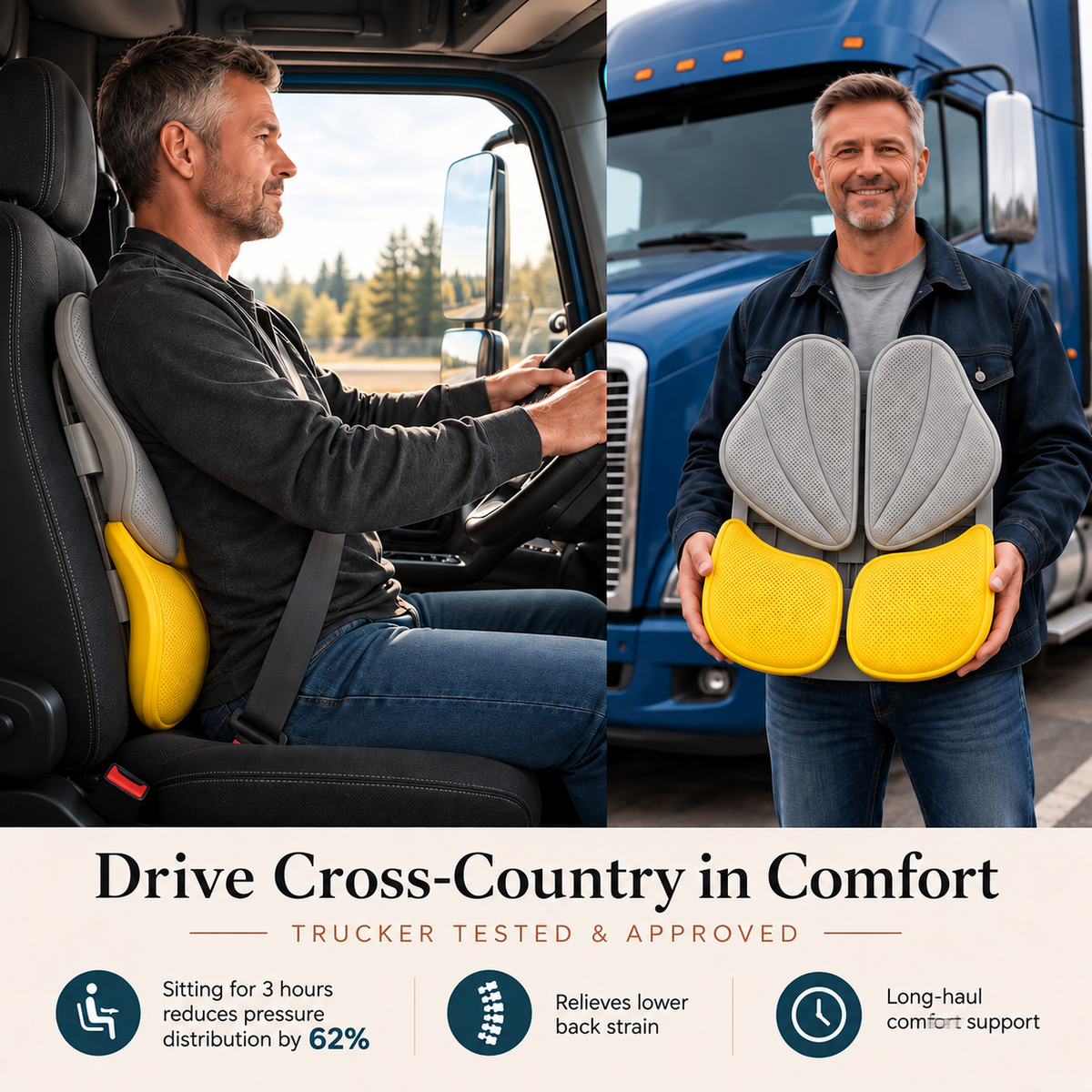 4-Panel Adjustable Lumbar Support